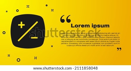 Black Exposure compensation icon isolated on yellow background.  Vector