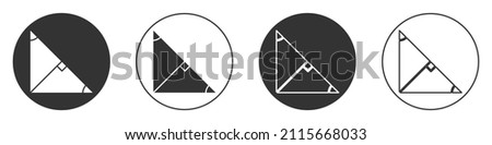 Black Angle bisector of a triangle icon isolated on white background. Circle button. Vector