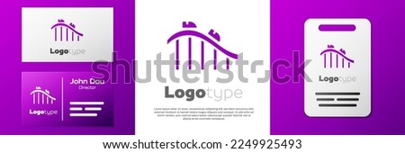 Logotype Roller coaster icon isolated on white background. Amusement park. Childrens entertainment playground, recreation park. Logo design template element. Vector