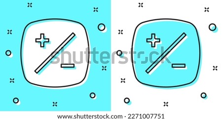 Black line Exposure compensation icon isolated on green and white background. Random dynamic shapes. Vector