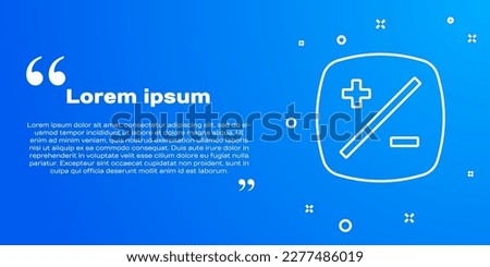 White line Exposure compensation icon isolated on blue background.  Vector