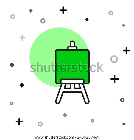Filled outline Wood easel or painting art boards icon isolated on white background.  Vector