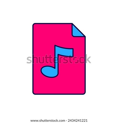 Filled outline MP3 file document. Download mp3 button icon isolated on white background. Mp3 music format sign. MP3 file symbol.  Vector