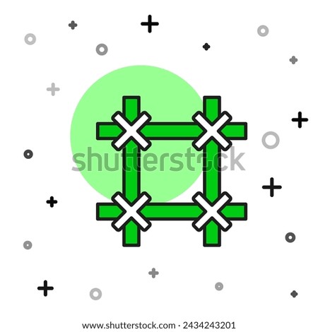 Filled outline Prison window icon isolated on white background.  Vector