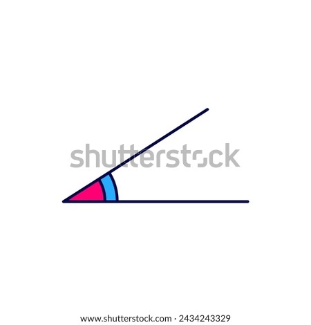 Filled outline Acute angle of 45 degrees icon isolated on white background.  Vector