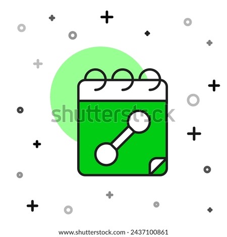 Filled outline Calendar fitness icon isolated on white background. Training schedule.  Vector