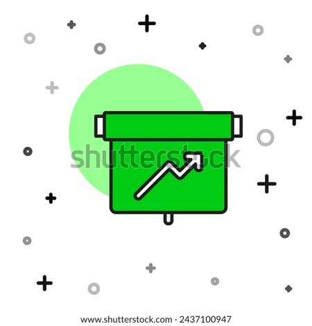 Filled outline Board with graph chart icon isolated on white background. Report text file icon. Accounting sign. Audit, analysis, planning.  Vector