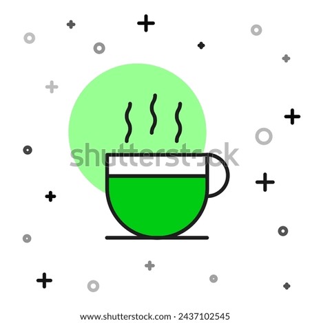 Filled outline Coffee cup icon isolated on white background. Tea cup. Hot drink coffee.  Vector