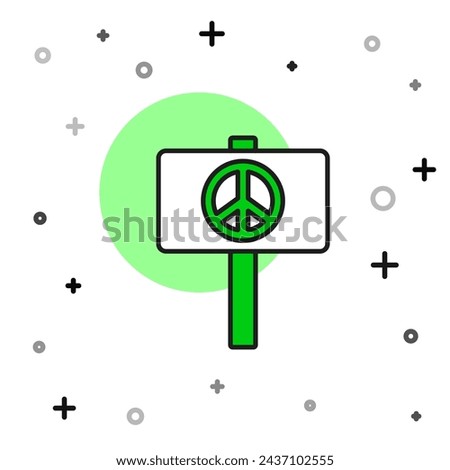 Filled outline Peace icon isolated on white background. Hippie symbol of peace.  Vector