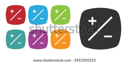 Black Exposure compensation icon isolated on white background. Set icons colorful. Vector