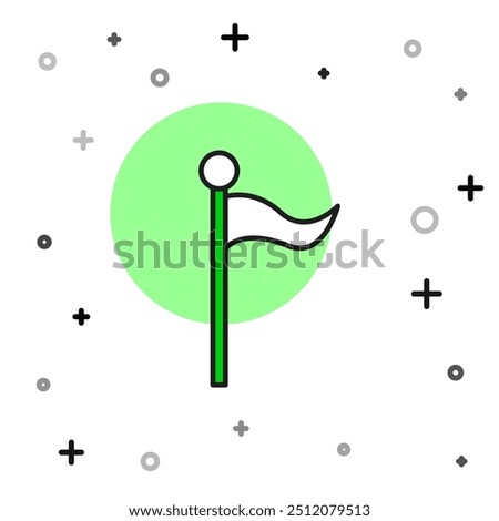 Filled outline Flag icon isolated on white background. Location marker symbol.  Vector