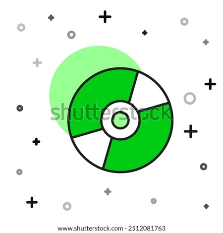 Filled outline Vinyl disk icon isolated on white background.  Vector