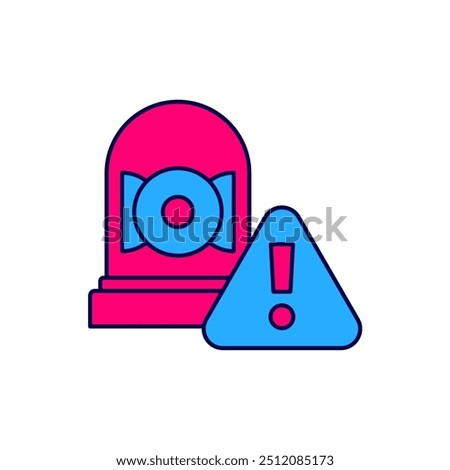 Filled outline Ringing alarm bell icon isolated on white background. Alarm symbol, service bell, handbell sign, notification symbol.  Vector