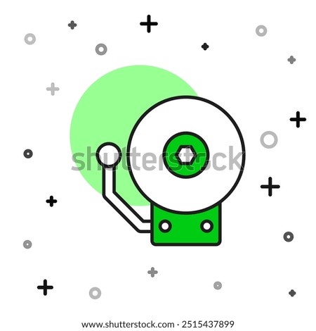 Filled outline Ringing alarm bell icon isolated on white background. Fire alarm system. Service bell, handbell sign, notification symbol.  Vector