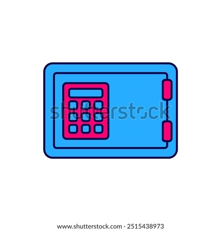 Filled outline Safe icon isolated on white background. The door safe a bank vault with a combination lock. Reliable Data Protection.  Vector