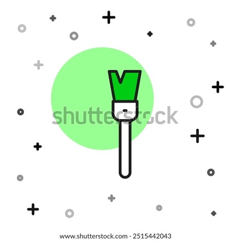 Filled outline Paint brush icon isolated on white background. For the artist or for archaeologists and cleaning during excavations.  Vector