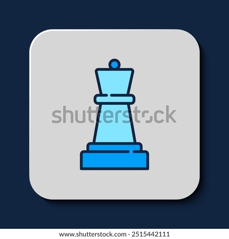 Filled outline Chess icon isolated on blue background. Business strategy. Game, management, finance.  Vector