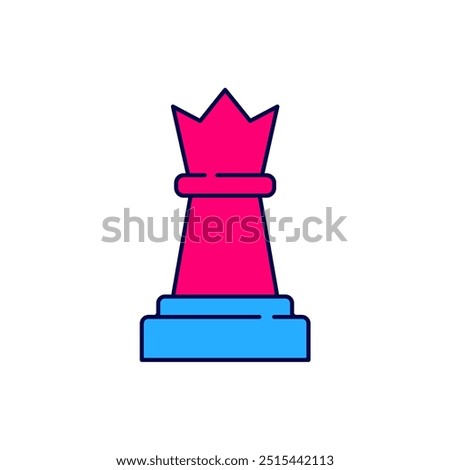 Filled outline Chess icon isolated on white background. Business strategy. Game, management, finance.  Vector