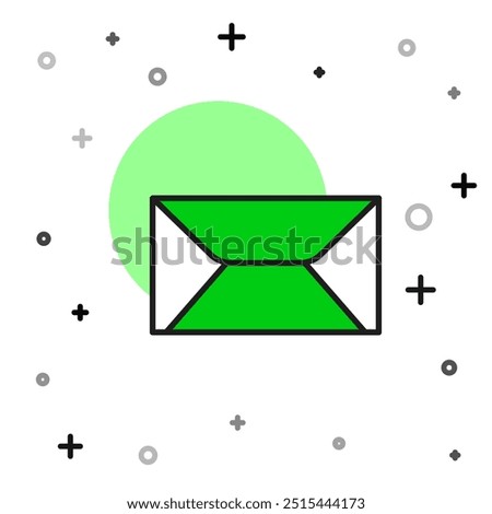 Filled outline Envelope icon isolated on white background. Email message letter symbol.  Vector