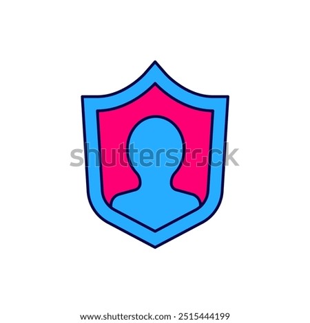 Filled outline User protection icon isolated on white background. Secure user login, password protected, personal data protection, authentication.  Vector