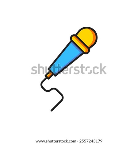 Color Microphone icon isolated on white background. On air radio mic microphone. Speaker sign. Flat filled outline style with shadow. Vector