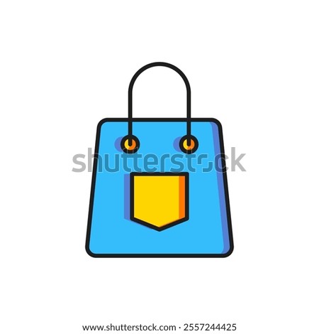 Color Handbag icon isolated on white background. Female handbag sign. Glamour casual baggage symbol. Flat filled outline style with shadow. Vector