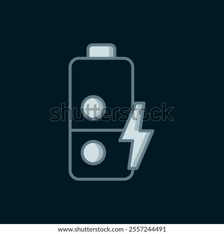 Line Battery charge level indicator icon isolated on black background. Flat filled outline style with shadow. Vector