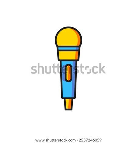 Color Microphone icon isolated on white background. On air radio mic microphone. Speaker sign. Flat filled outline style with shadow. Vector