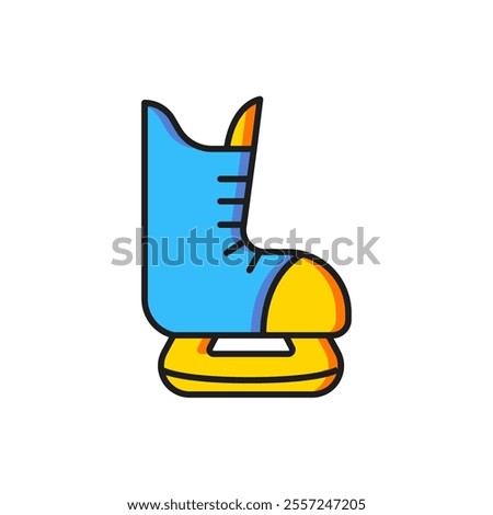 Color Skates icon isolated on white background. Ice skate shoes icon. Sport boots with blades. Flat filled outline style with shadow. Vector