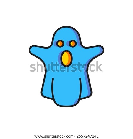 Color Ghost icon isolated on white background. Happy Halloween party. Flat filled outline style with shadow. Vector