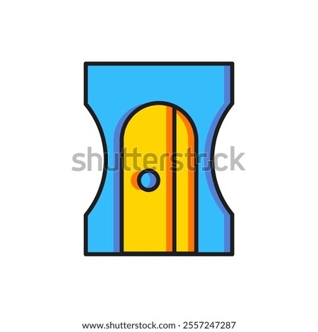 Color Pencil sharpener icon isolated on white background. Flat filled outline style with shadow. Vector