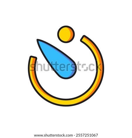 Color Camera timer icon isolated on white background. Photo exposure. Stopwatch timer seconds. Flat filled outline style with shadow. Vector