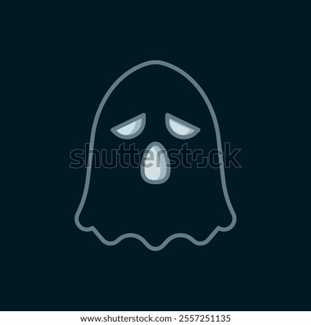 Line Ghost icon isolated on black background. Happy Halloween party. Flat filled outline style with shadow. Vector