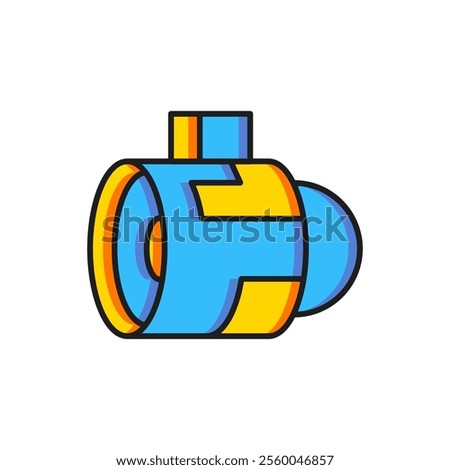 Color Jet engine turbine icon isolated on white background. Plane turbine. Airplane equipment. Jet propeller. Aviation service. Motor running. Flat filled outline style with shadow. Vector