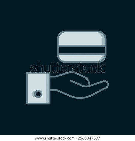 Line Digital door lock with wireless technology for unlock icon isolated on black background. Door handle sign. Security smart home. Flat filled outline style with shadow. Vector