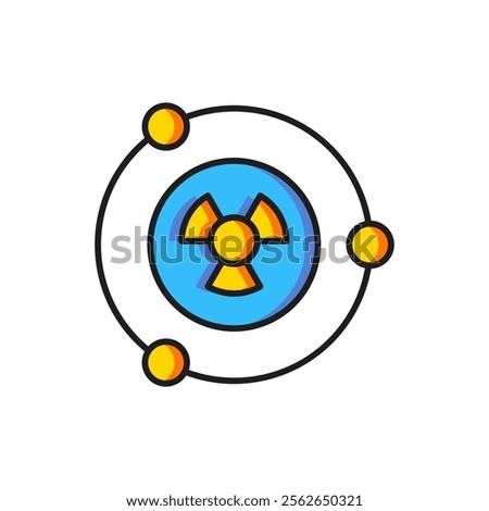 Color Radioactive icon isolated on white background. Radioactive toxic symbol. Radiation hazard sign. Flat filled outline style with shadow. Vector