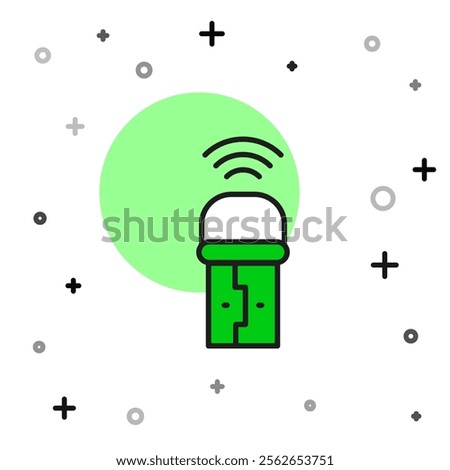 Filled outline Usb wireless adapter icon isolated on white background.  Vector