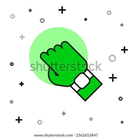 Filled outline Smart watch on hand icon isolated on white background. Fitness App concept.  Vector