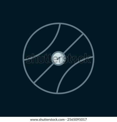 Line Basketball ball icon isolated on black background. Sport symbol. Flat filled outline style with shadow. Vector