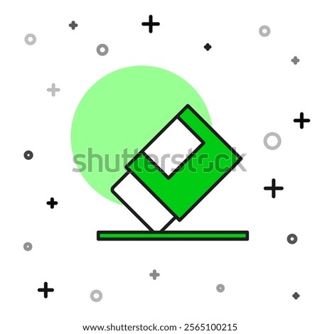 Filled outline Eraser or rubber icon isolated on white background.  Vector