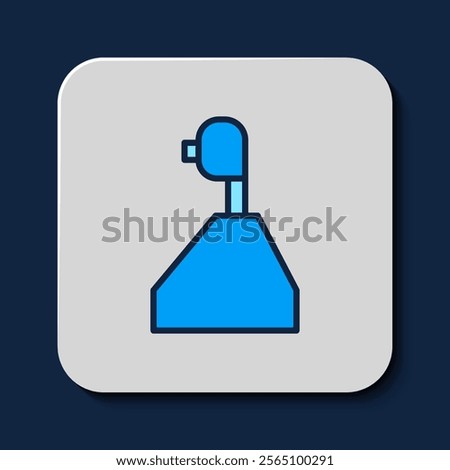 Filled outline Gear shifter icon isolated on blue background. Transmission icon.  Vector