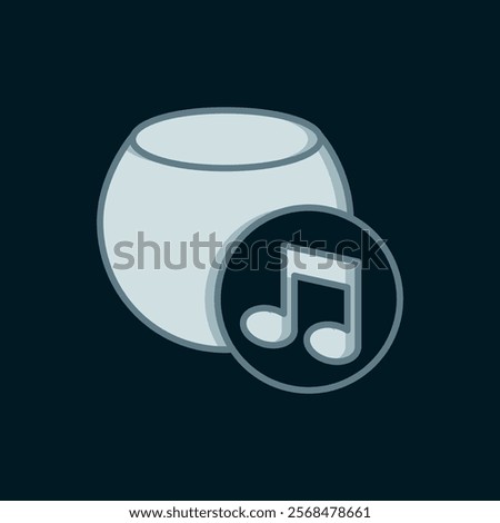 Line Voice assistant icon isolated on black background. Voice control user interface smart speaker. Flat filled outline style with shadow. Vector