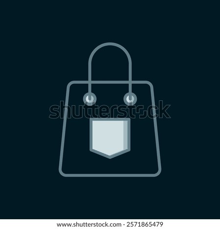 Line Handbag icon isolated on black background. Female handbag sign. Glamour casual baggage symbol. Flat filled outline style with shadow. Vector