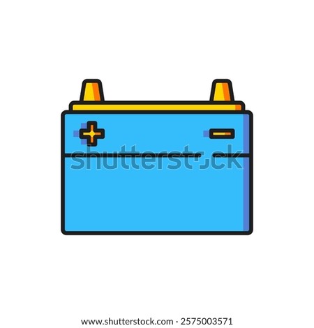 Color Car battery icon isolated on white background. Accumulator battery energy power and electricity accumulator battery. Flat filled outline style with shadow. Vector