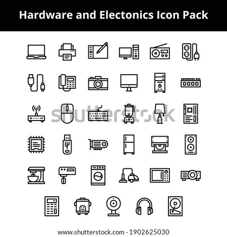 Hardware and electronics related icons created to use on your next project and work beautifully