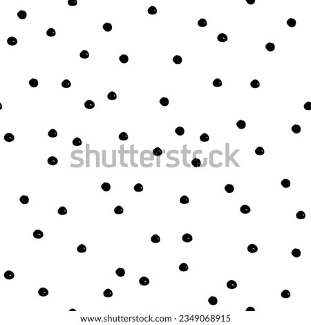 Seamless polka dot pattern. Vector pattern with black circles on white background.