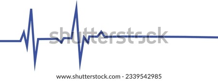 Blue heart beat vector illustration isolated on white background with transparent