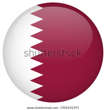  Flag of Qatar as round glossy icon.