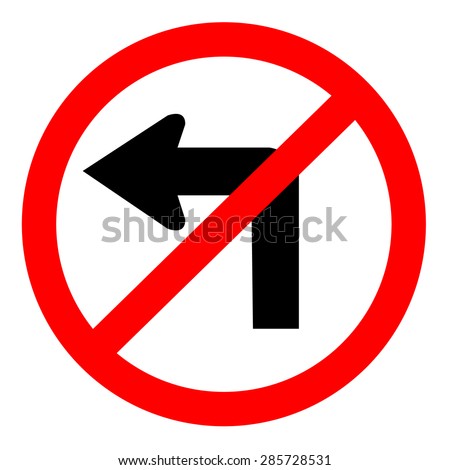 Do not turn left traffic sign