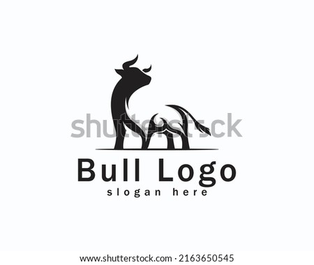 bull logo creative black vector design strong animal logo creative